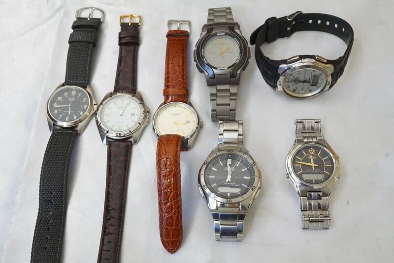 F1320 CASIO/カシオ クォーツ デジタル メンズ 腕時計 7点セット アクセサリー 大量 まとめて おまとめ まとめ売り 不動品