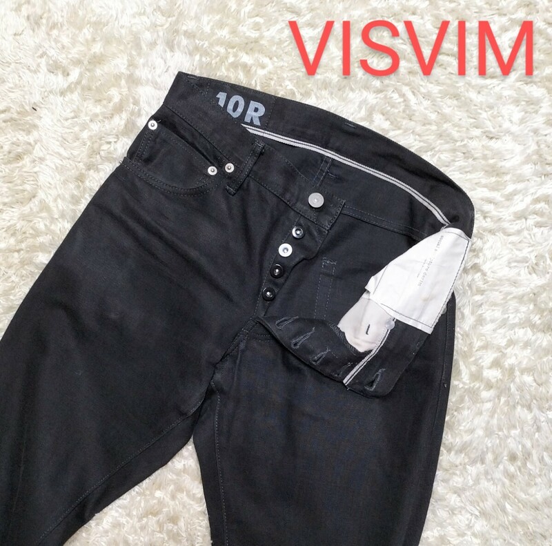 【赤耳★】30×28 visvim セルビッチブラックデニムパンツ/黒◆SOCIAL SCULPTURE 10☆ヴィズヴィム (5141)