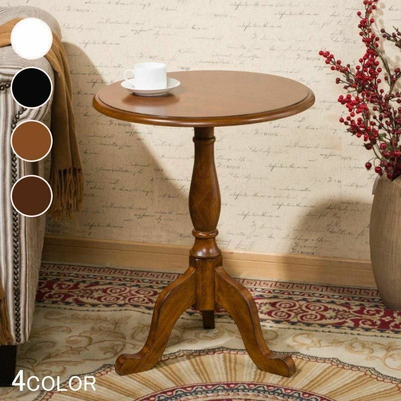 サイドテーブル おしゃれ 北欧 丸 木製 アンティーク 風 テーブル 丸テーブル コーヒーテーブル 円形天板 50cm ソファテーブル ベッドサイ