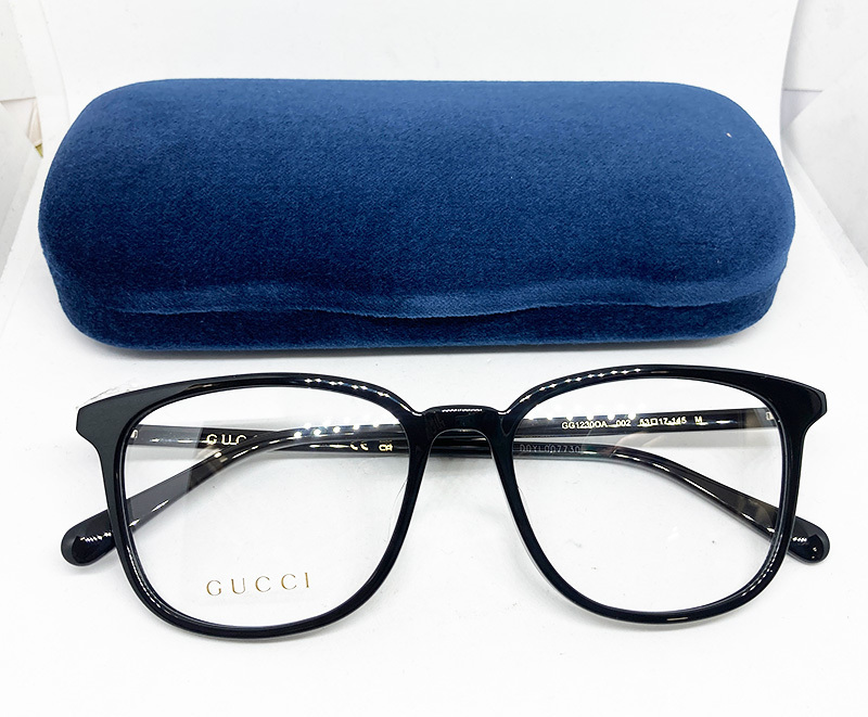 ラスト GUCCI グッチ 正規品 眼鏡フレーム GG1213OA-001 ブラック 黒縁 新品 ウェリントン 度付き加工可