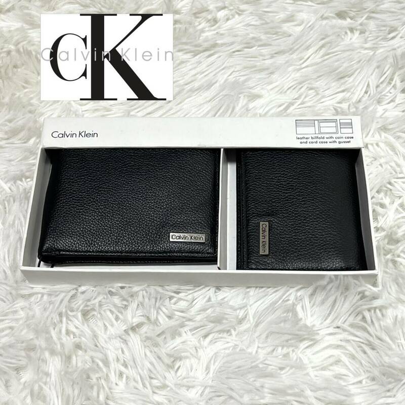 Calvin Klein カルバンクライン 二つ折り 財布 名刺入れ カードケース セット ブラック