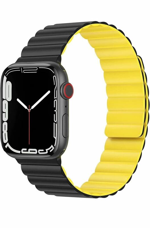 Apple Watch バンド シリコン アップルウォッチ バンド 磁吸引式ループ 自由調整 スポーツバンド 耐衝撃 防汗42/44/45/49mm