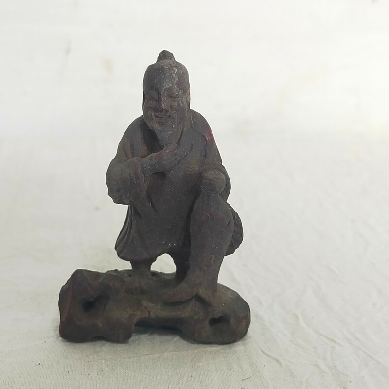 中国美術 中国 骨董 中国古玩 置物 時代物 木彫 老爺 魚 一刀彫