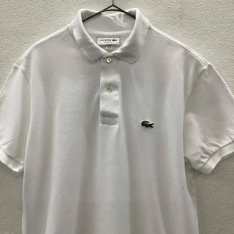 LACOSTE ラコステ クラシックフィット ポロシャツ 半袖 size M ホワイト 79582