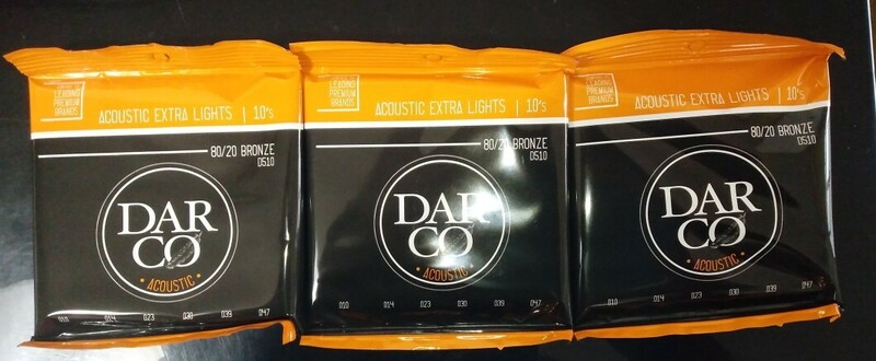 x3セット DARCO アコースティックギター弦 Darco Acoustic D510 Extra Light (80/20 Bronze) .010-.047