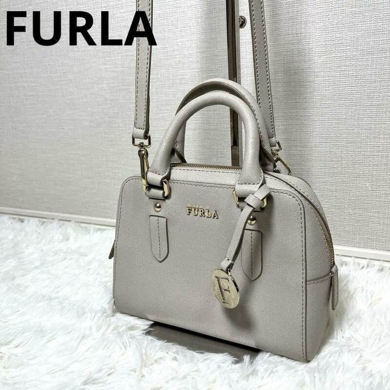 美品 FURLA フルラ 2way ショルダーバッグ オフホワイト