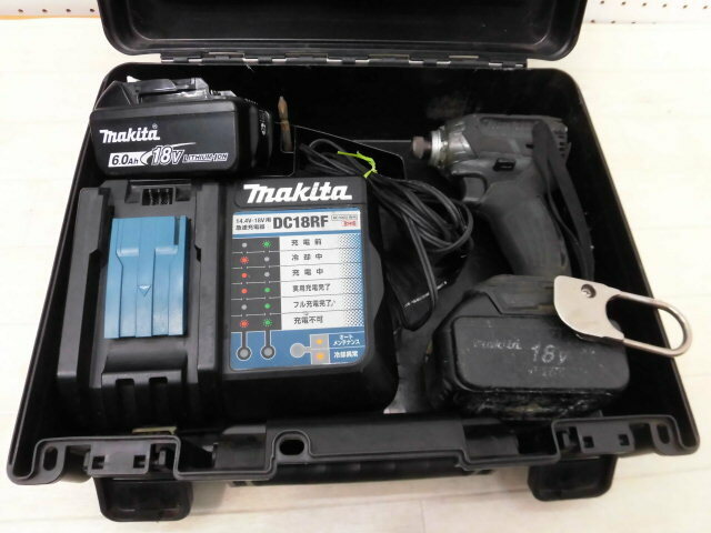 makita マキタ 充電式インパクトドライバ TD148D バッテリー BL1860B 6.0Ahと30.Ah 2点 充電器 DC18RC ケース付き 動作確認済み★管518-60