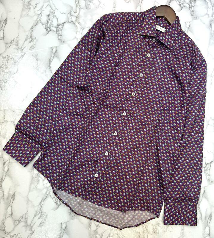 ETRO エトロ メンズ衣類 長袖シャツ Purple 本体　綿100％ シャツ