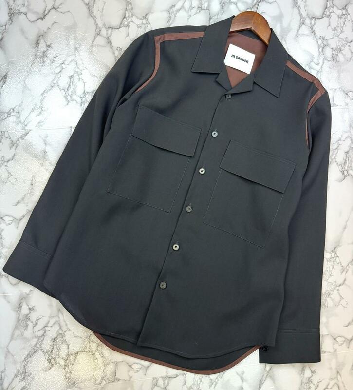 JIL SANDER ジルサンダー メンズ衣類 半袖シャツ Black 本体:毛100%　別布：レーヨン65％コットン35％　シャツ シャツ