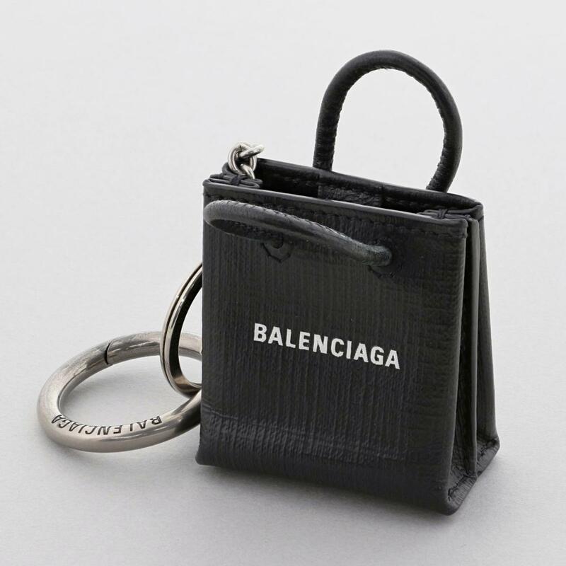 【お値下げ品】BALENCIAGA バレンシアガ 小物 キーリング/キーホルダー 679171 Black leather バッグチャーム