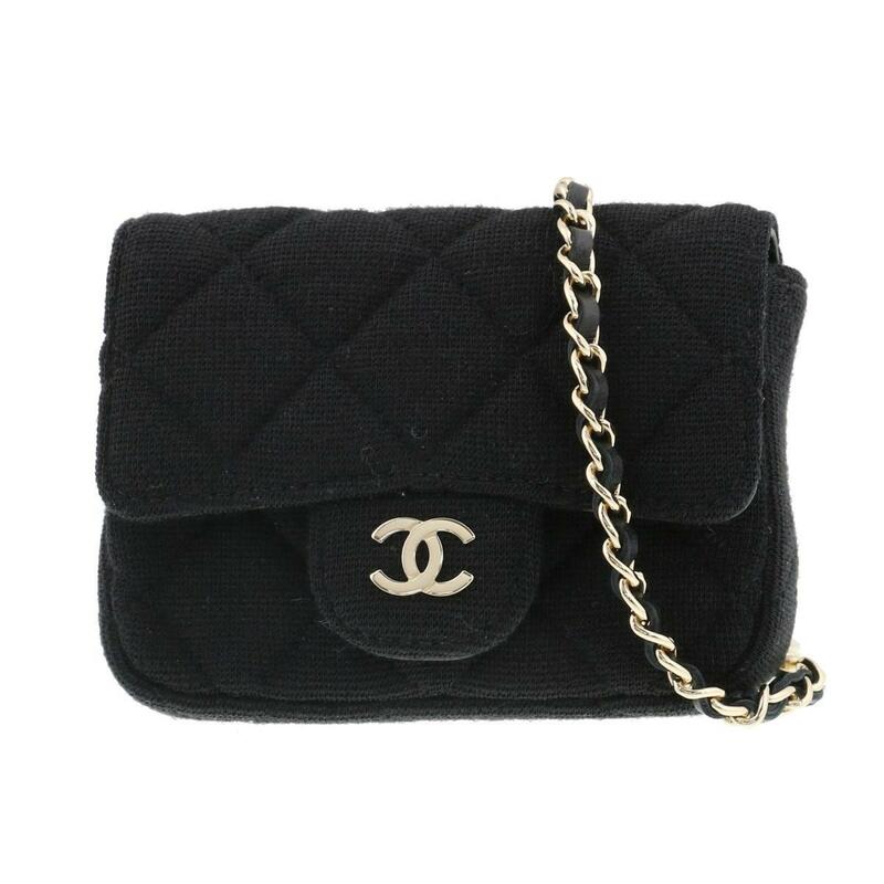 【水曜定休日・木曜発送】【美品】【RI】CHANEL シャネル ショルダーバッグ AP2623 Black コットン ミニミニ マトラッセ ウエストポーチ