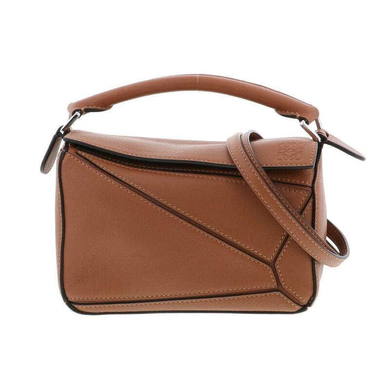 LOEWE （ロエベ） パズル ミニ レザー2WAYハンドバッグ Brown バッグ ショルダー Puzzle Brown 322.30.U95 used:AB [ROR]]