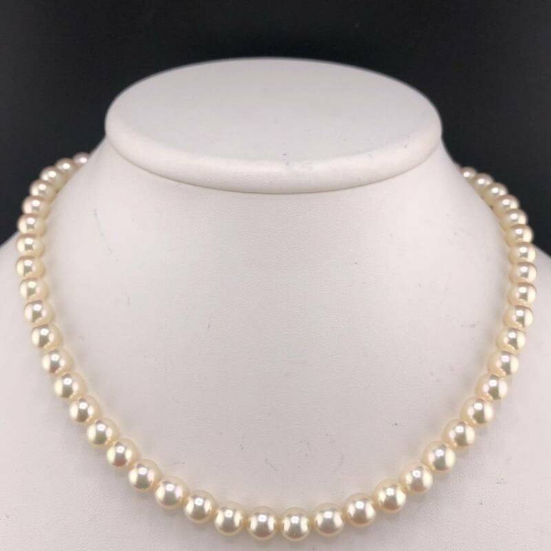 E05-5673 アコヤパールネックレス 7.0mm 41cm 33.3g ( アコヤ真珠 Pearl necklace SILVER )