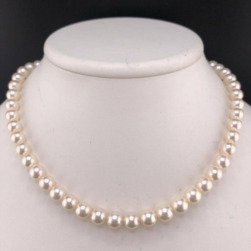 E05-5364 アコヤパールネックレス 7.5mm~8.0mm 40cm 37.4g ( アコヤ真珠 Pearl necklace SILVER )