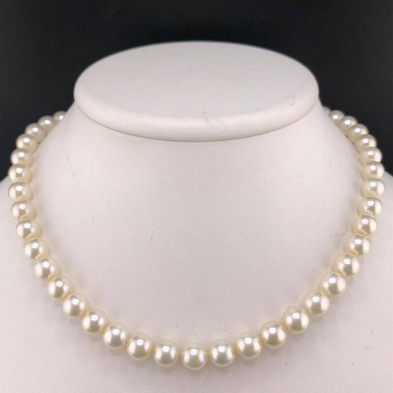 E05-6269 アコヤパールネックレス 8.0mm~8.5mm 40cm 41.7g ( アコヤ真珠 Pearl necklace SILVER )