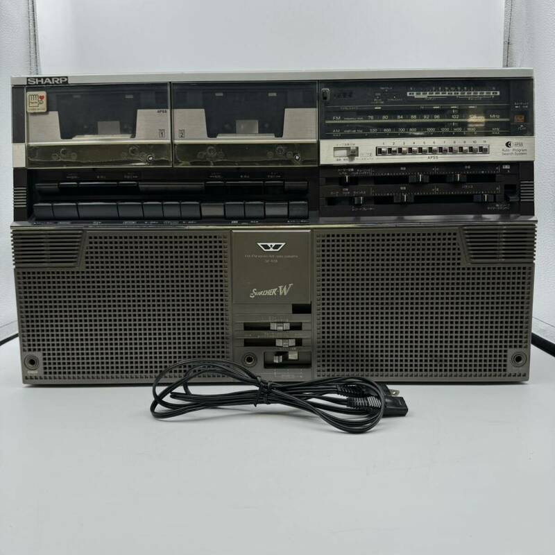 【昭和レトロ 希少品】SHARP シャープ ダブルラジカセ GF-808 大型ラジカセ オーディオ機器 通電確認済　ラジオOK テープ読み込み不良