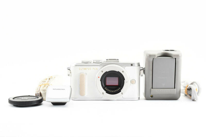 オリンパス OLYMPUS PEN E-PL8 16.1MP ミラーレス一眼カメラ ホワイト ストラップ付き #529