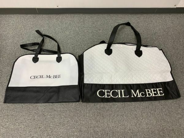 CECIL McBEE セシルマクビー 紙袋 手提げ袋 ショッパー ショップ袋 不燃布 不織布 手提げ ファスナー付き まとめ 2枚セット