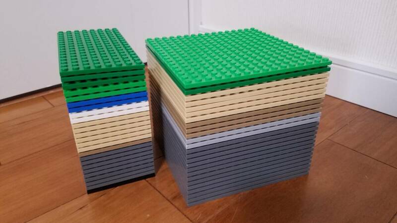 レゴ パーツ ベースプレート 16×16 16×8 大量 50枚 白 灰 タン 青 緑 土台 裏もくっつく ジオラマ 創作 大量出品中 同梱可能 正規品