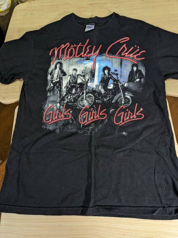 【服飾】 ビンテージ レア Tシャツ バンド 当時物? Motley Crue モトリークルー Girls Girls Girls M 黒 半袖