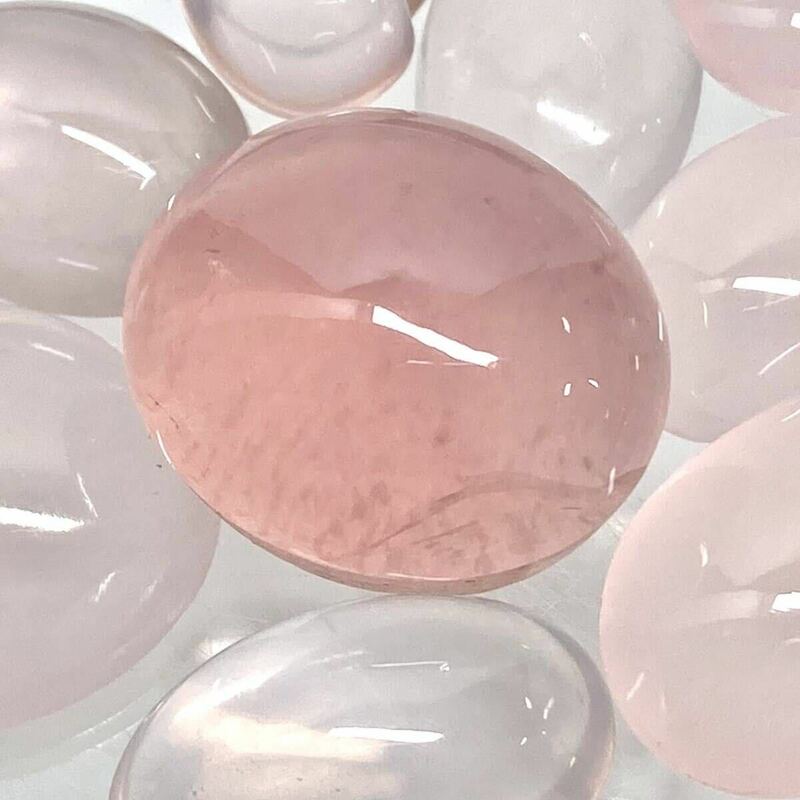 ◆ローズクォーツルース10点おまとめ◆m重量200ct rose quartz パワーストーン 水晶 カボション ジュエリー jewelry 裸石 宝石 