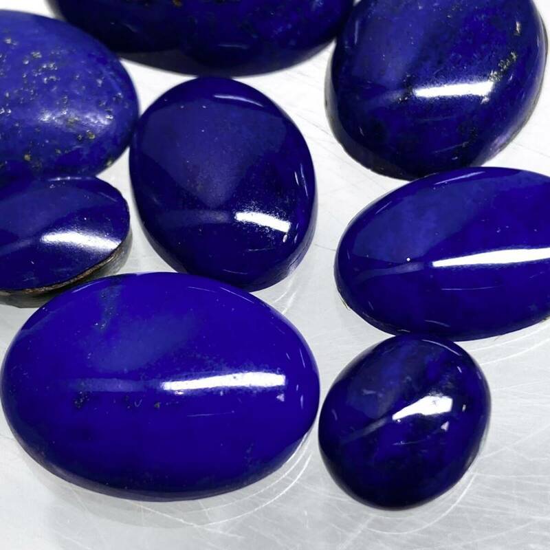 〔天然ラピスラズリ8点おまとめ 100ct〕m ルース 裸石 宝石 ジュエリー jewelry lapis lazuli 瑠璃 