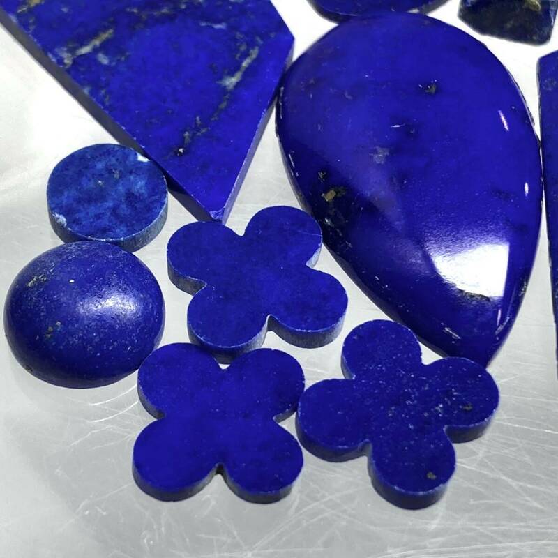 〔天然ラピスラズリおまとめ 100ct〕m ルース 裸石 宝石 ジュエリー jewelry lapis lazuli 瑠璃 ②