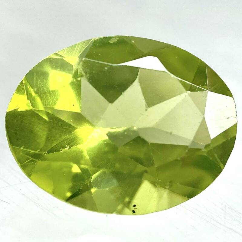 〔天然ペリドット1.751ct〕m約9.25×7.17mmソーティング付 ルース 裸石 宝石 ジュエリー　peridot 