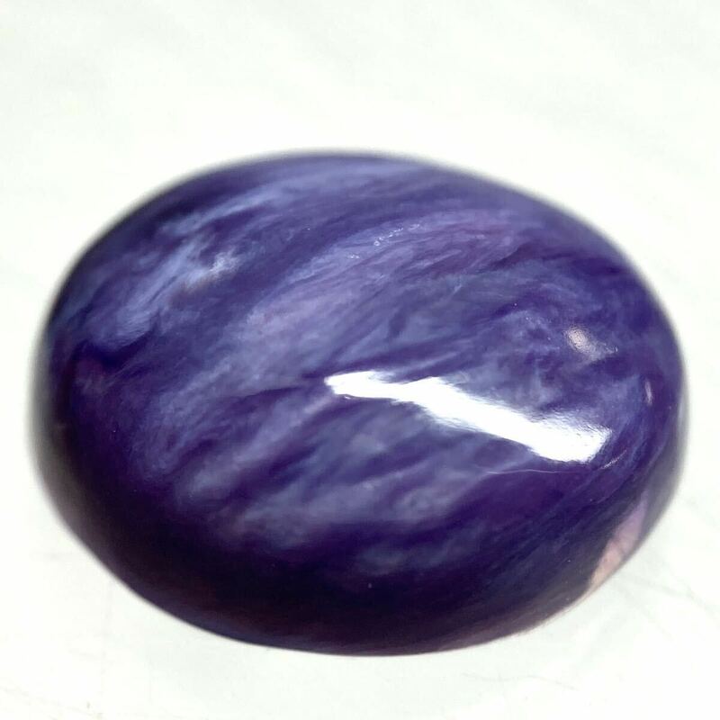 〔天然チャロアイト4.546ct〕M 約12.16×10.16mmソーティング付 ルース 裸石 宝石 ジュエリー charoite 