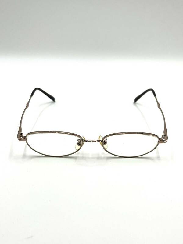 TAKEO KIKUTHI タケオキクチ オーバル 眼鏡 ブラウン系フレーム チタン メンズ