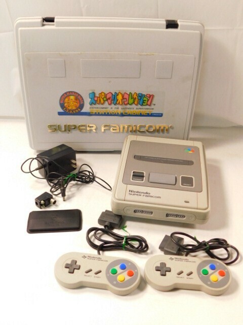 Y525★Nintendo/スーパーファミコン/Super Famicom/SHVC-001/ゲーム機/コントローラー・SHVC-005/3点セット/任天堂/未確認/送料円870〜