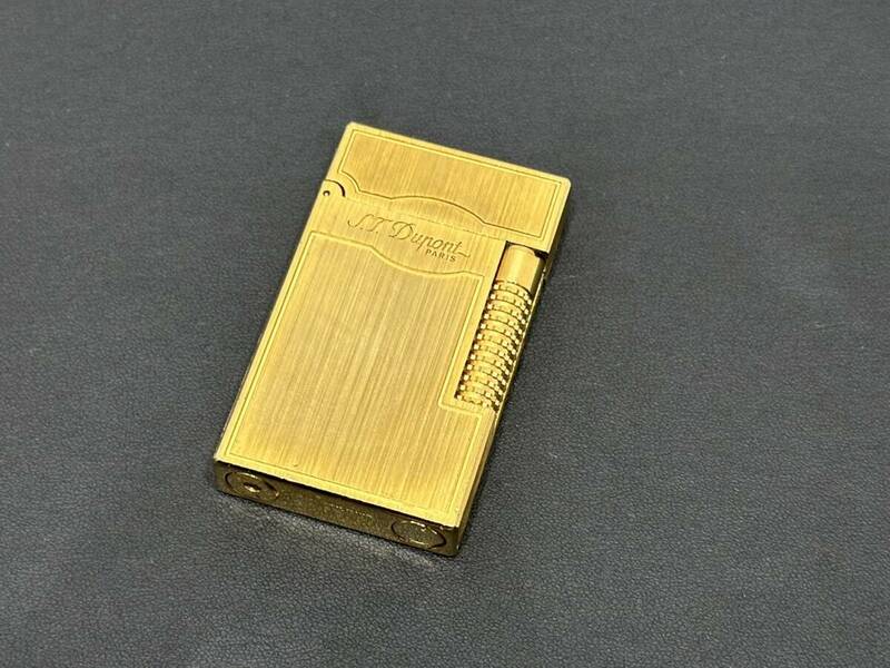 【KIM-2243】【1円～】S.T Dupont ゴールドカラー ガスライター デュポン アンティーク 喫煙具 着火未確認