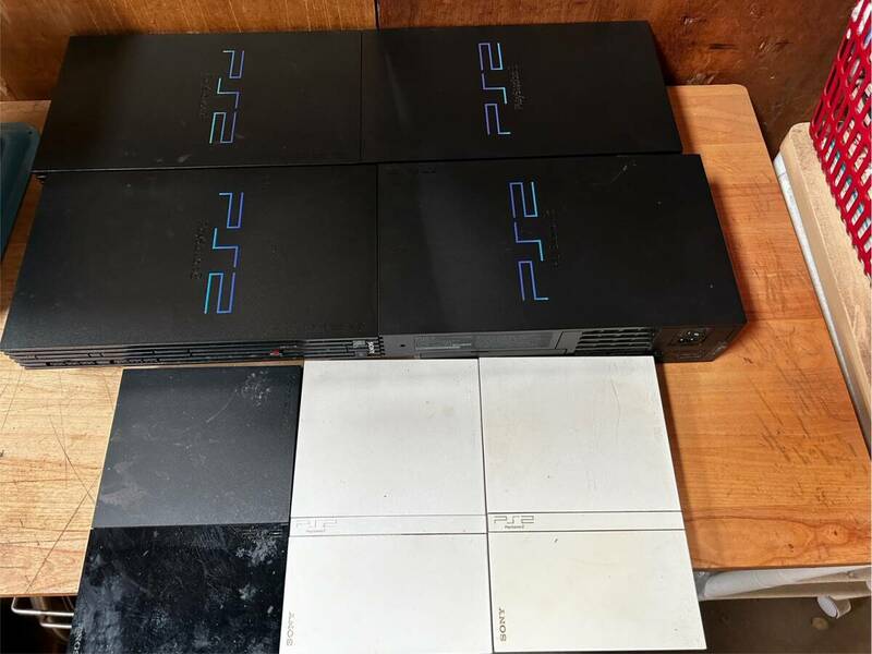 （51）SONY ソニー PS2 PS2薄型 本体 7個まとめ売り SCPH-15000 30000 75000 90000 動作未確認 