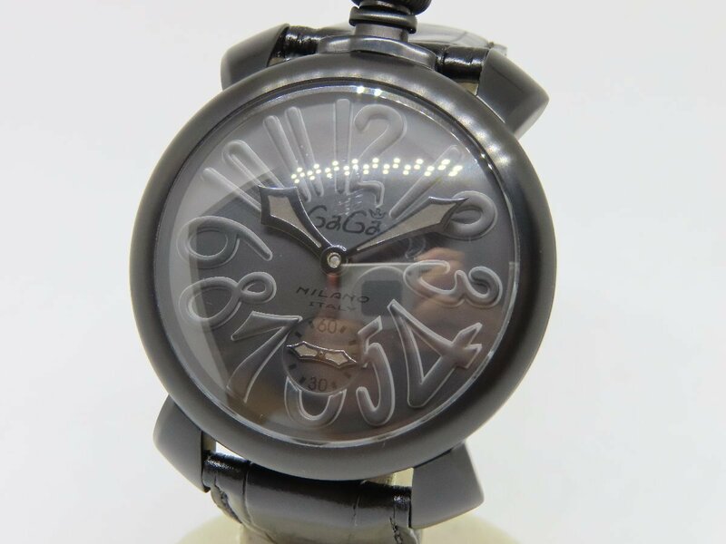 【美品】ガガミラノ マヌアーレ 48mm 5012.02S 手巻き メンズ腕時計