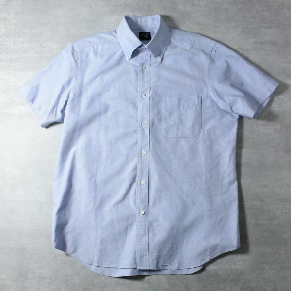 L0167 Maker's Shirt 鎌倉シャツ メンズ MANHATTAN 半袖 オックスフォード ボタンダウン カッター Yシャツ ビジネス カジュアル ブルー L