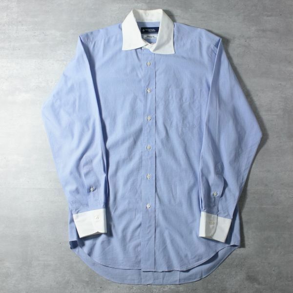 L0163 Maker's Shirt 鎌倉シャツ メンズ Xinjiang 100 長袖 クレリック シャツ カッター ビジネス カジュアル ブルー ホワイト 40 84