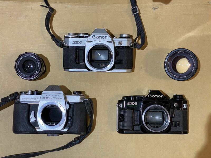 名機揃いCanon AE-1 PENTAX Spotmatic F 昭和ヴィンテージカメラ 超人気 Super-Multi-Coated TAKUMAR 1:3.5/35 FD 50MM F1.4 SSC