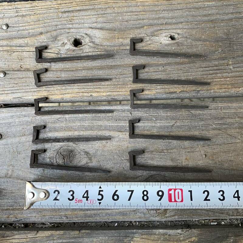 古い釘　10点　セット　和釘 二重折釘　古道具 当時物　鉄釘　昭和レトロ アンティーク 骨董　ビンテージ　大工道具 在庫あります！