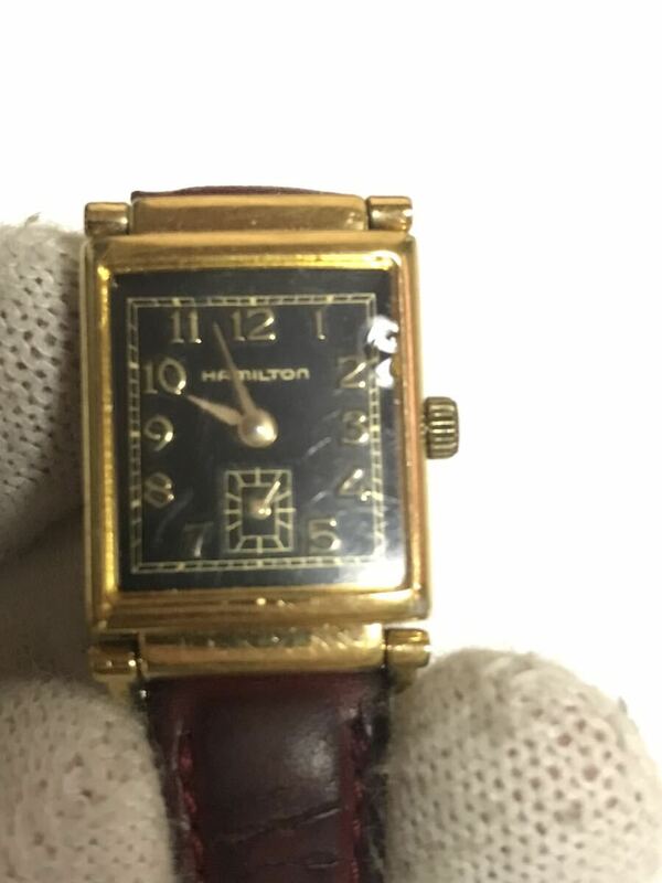 Hamilton 稼働品　6196A ハミルトン　レディース腕時計　3針　黒文字盤　