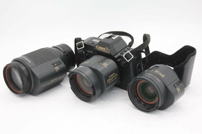 Y1119 キャノン Canon T80 Zoom Lens AC 35-70mm F3.5-4.5 75-200mm F4.5 フィルムカメラ ボディ・レンズ3個セット ジャンク