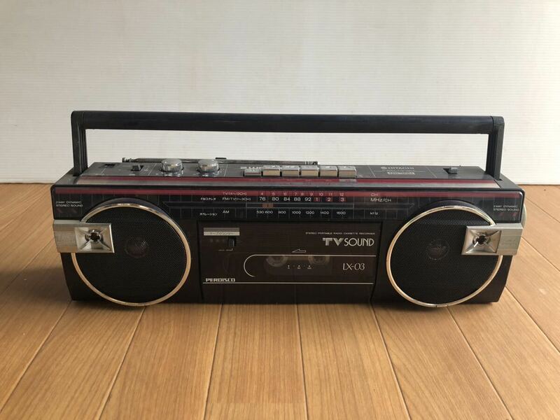 HITACHI 日立 TRK-LX03 ラジカセ ブラック ラジオ カセットレコーダー 昭和 レトロ ビンテージ