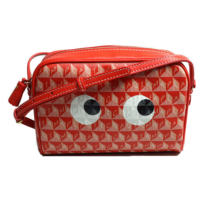 Anya Hindmarch アニヤ・ハインドマーチ I am a Plastic Bag Cross Body Eyes ショルダーバッグ オレンジ系 5050925 レディース 中古 美品