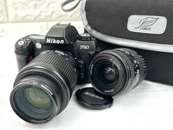NIKON ニコン F80 フィルムカメラ AF NIKKOR 28-70mm 1:3.5-4.5D 80-200ｍm 1:4.5-5.6D フイルムカメラ 通電のみ確認 fah 5J028K