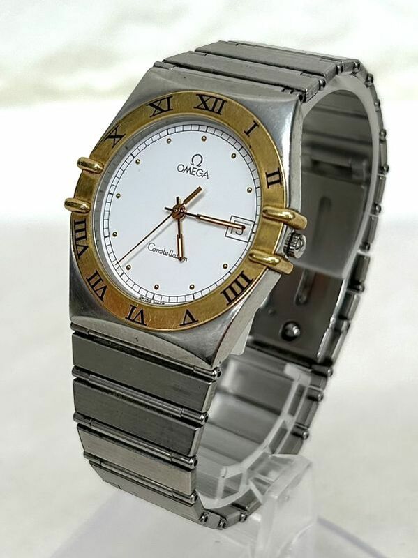 OMEGA オメガ コンステレーション 金製 YGベゼル メンズ クォーツ デイト 腕時計 fah 5H631K