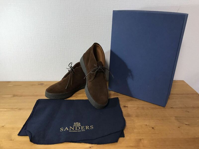 5-273 SANDERS サンダース チャッカー ブーツ Brit Chukka 箱付き 布 サイズ 4