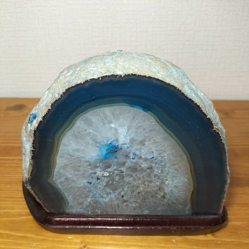 5-121 ターコイズ メノウ 瑪瑙 天然石 鑑賞石 置物 インテリア アンティーク