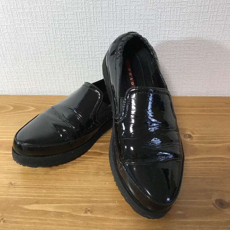 5-275 PRADA プラダ ローファー エナメル 黒 ブラック サイズ 35 1/2 レディース 女性用 シューズ 