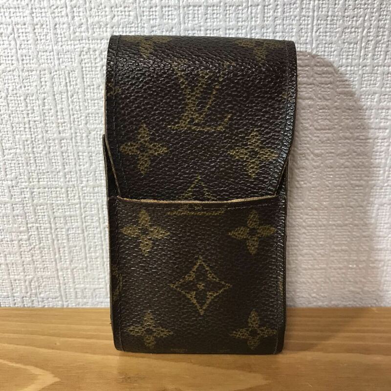 ●5-302 LOUIS VUITTON ルイヴィトン ヴィトン シガレットケース 煙草ケース ケース ポーチ シガレット モノグラム エテュイ ブラウン系 