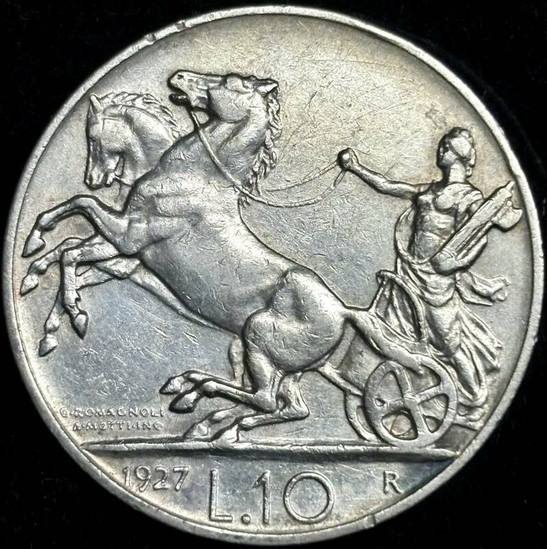 【イタリア銀貨】(1927年銘 10.0g 直径27mm)