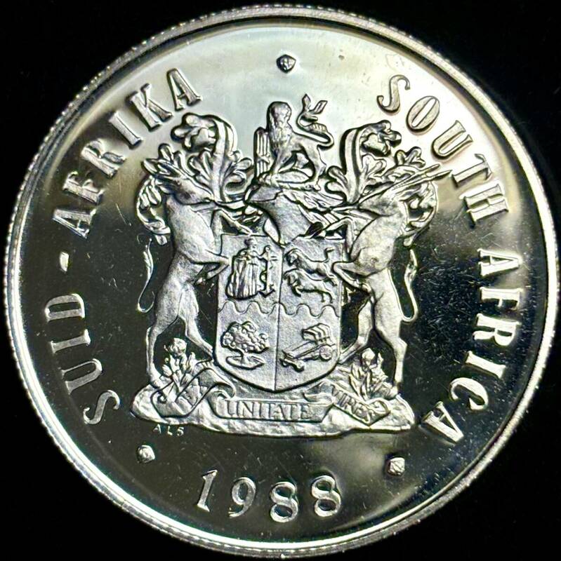 【南アフリカ銀貨】(1988年銘 15.0g 直径33mm プルーフ)